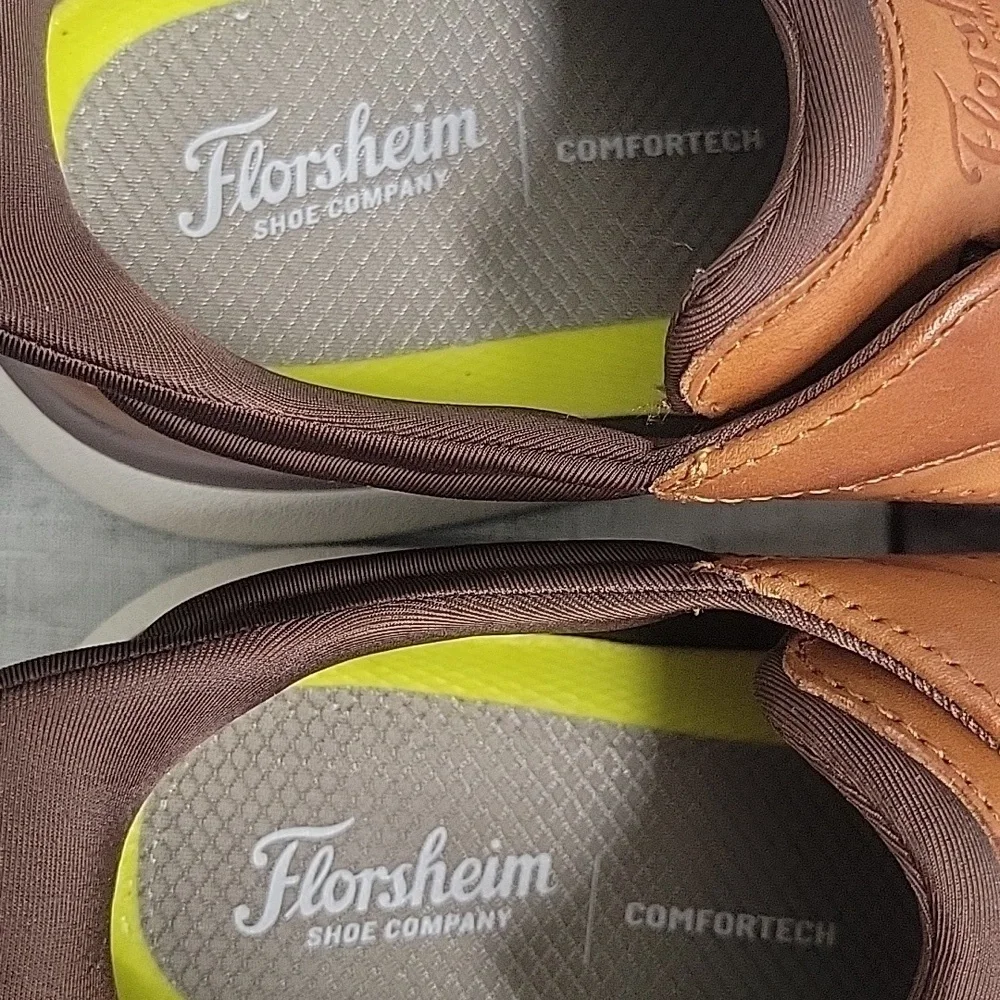 Florsheim Fleet Brown Leather Men's Sneakers Size 12W
